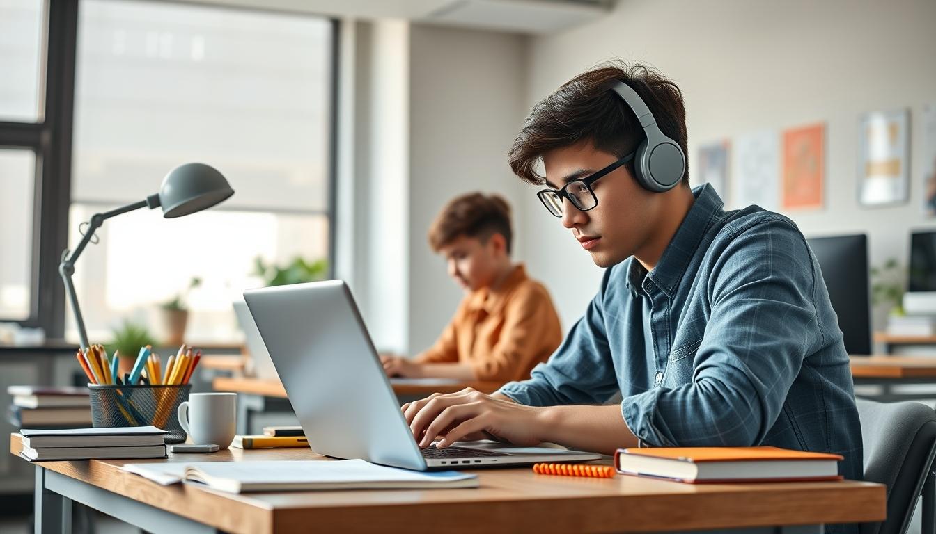 Students working in research laboratory